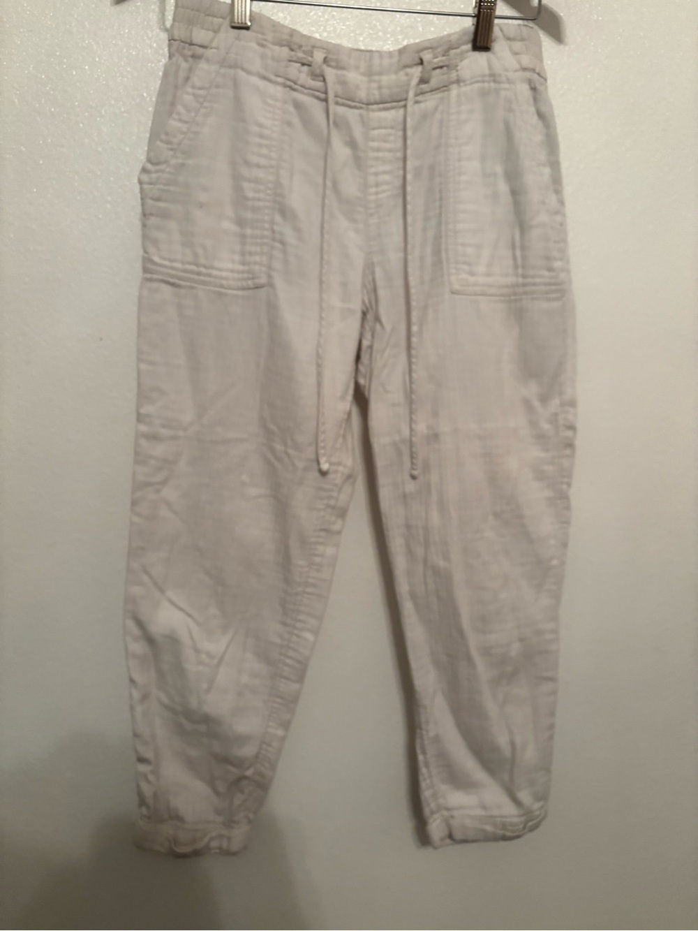 Old Navy Casual Drawstring cotton Jogger Pants in Off-White S
